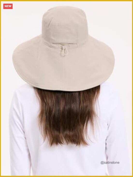 Women\'s UPF 50+ Cotton Linen Sun Hat, Packable with Ponytail Hole